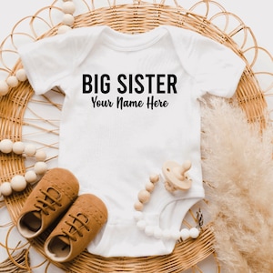 Big Sister Organic Gerber Onesie: Personalized Baby Girl Gift