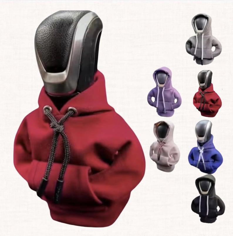 Red Custom Gear Shift Hoodie: Personalized Car Accessory image 3