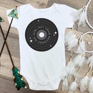 Girl put your record on Gerber® Baby Onesie®, Record Baby Bodysuit