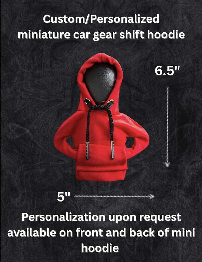 Red Custom Gear Shift Hoodie: Personalized Car Accessory image 10