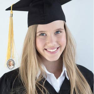 Personalized Graduation Tassel Photo Charm: Memorial Keepsake