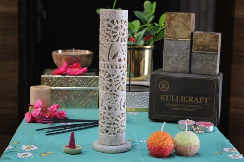 Marble Incense Holder Candle Stick Burner Handmade Etsy