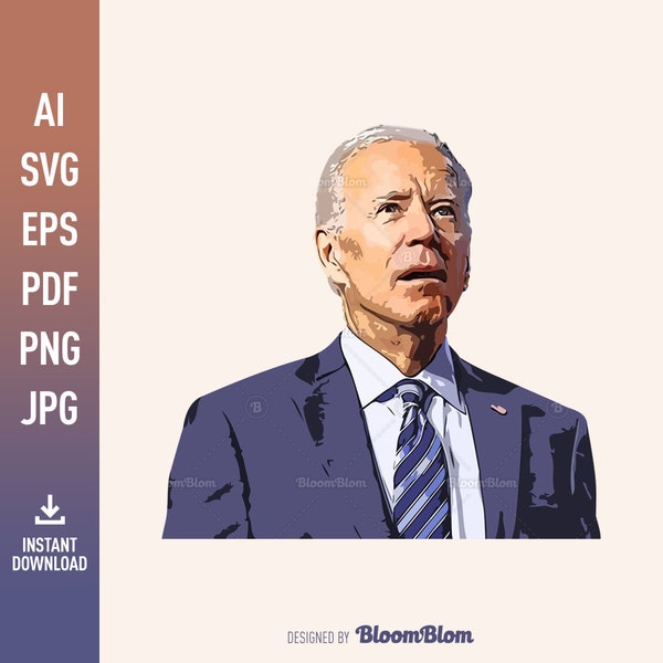 Joe Biden Confused Portrait SVG PNG