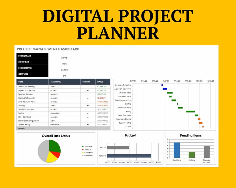 digital planner project timeline planner productivity planner business plan budget template project timeline excel file plan project timeline spreadsheet