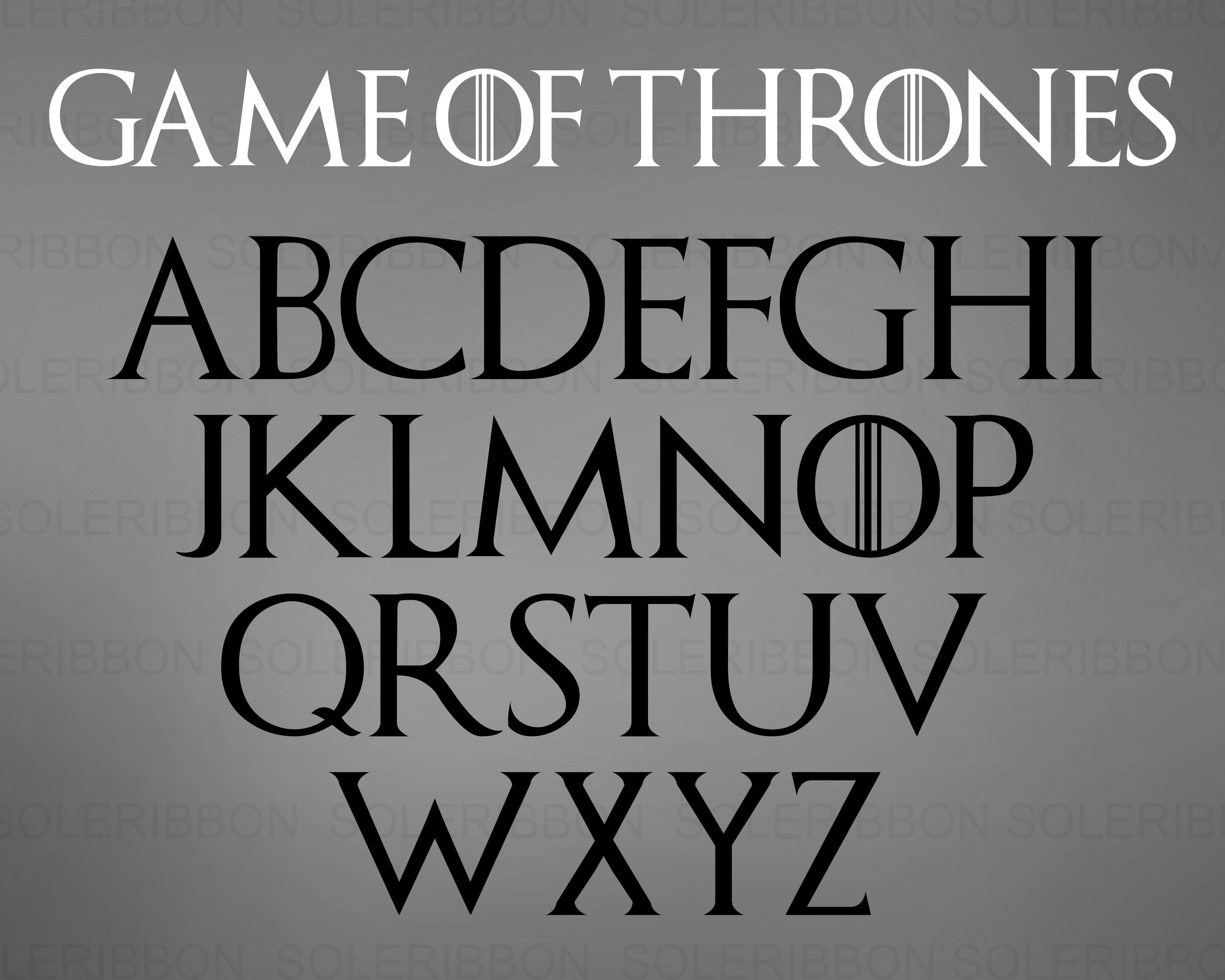 game of thrones font alphabet gold