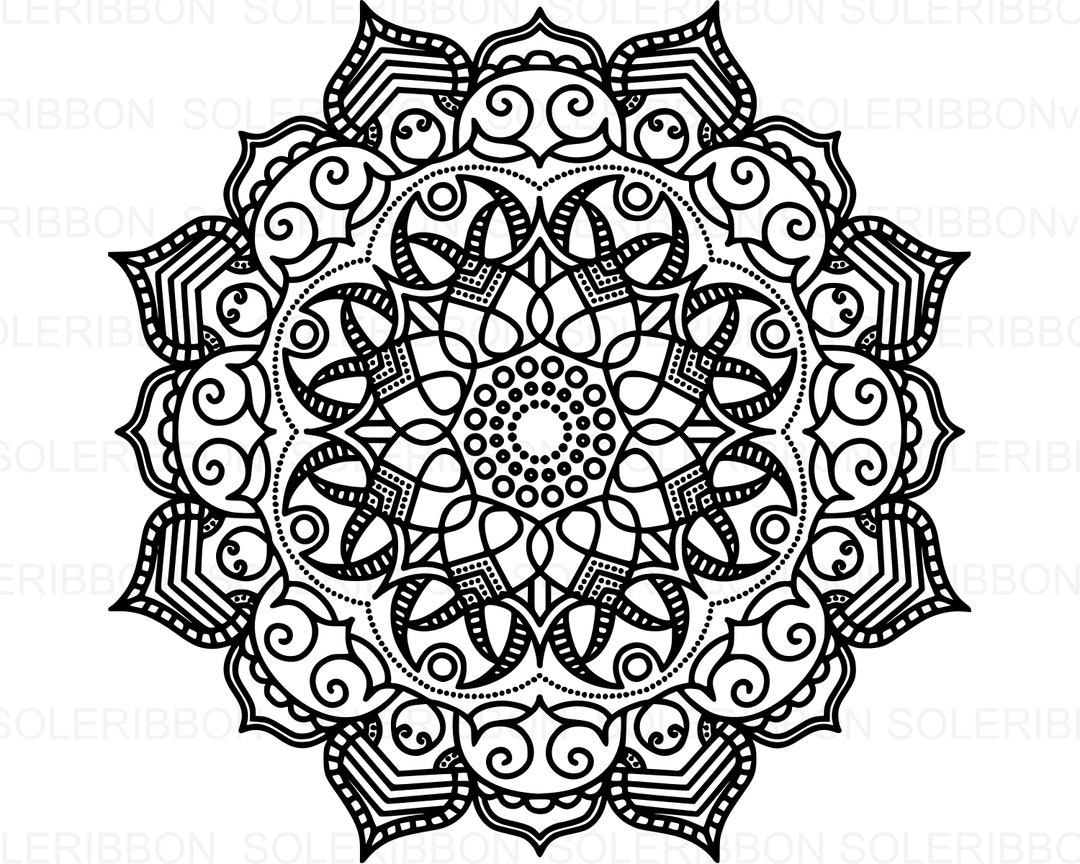Beautiful Mandala Zentangle SVG Silhouette Scan N Cut - Etsy