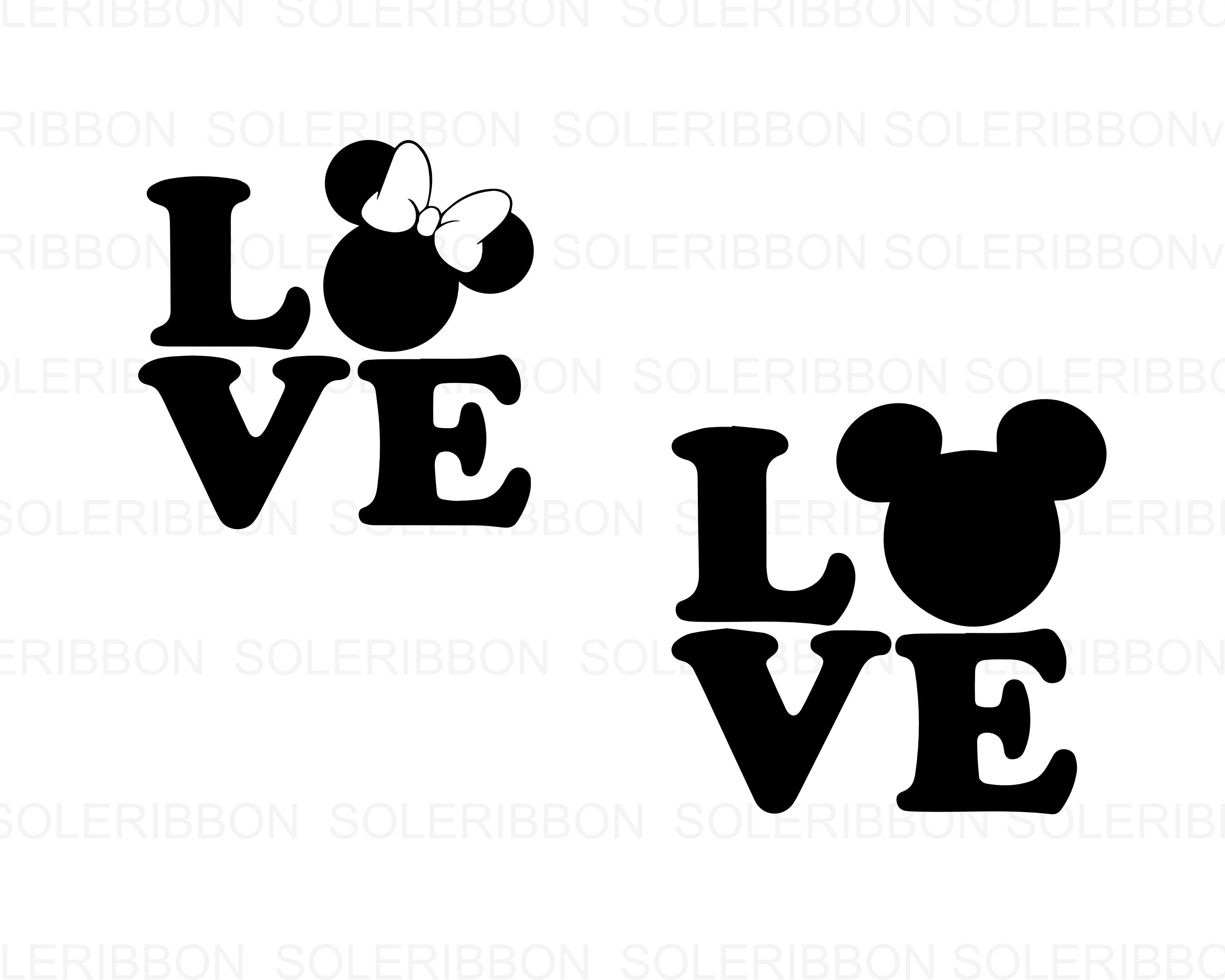 Download Minnie Mickey Mouse Love Svg Files Vinyl Cutting File Etsy