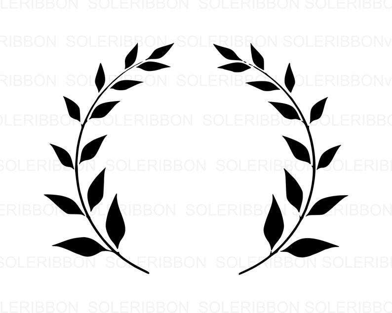 Download Monogram Leaf Frame SVG circle frames svg Initial Frames | Etsy