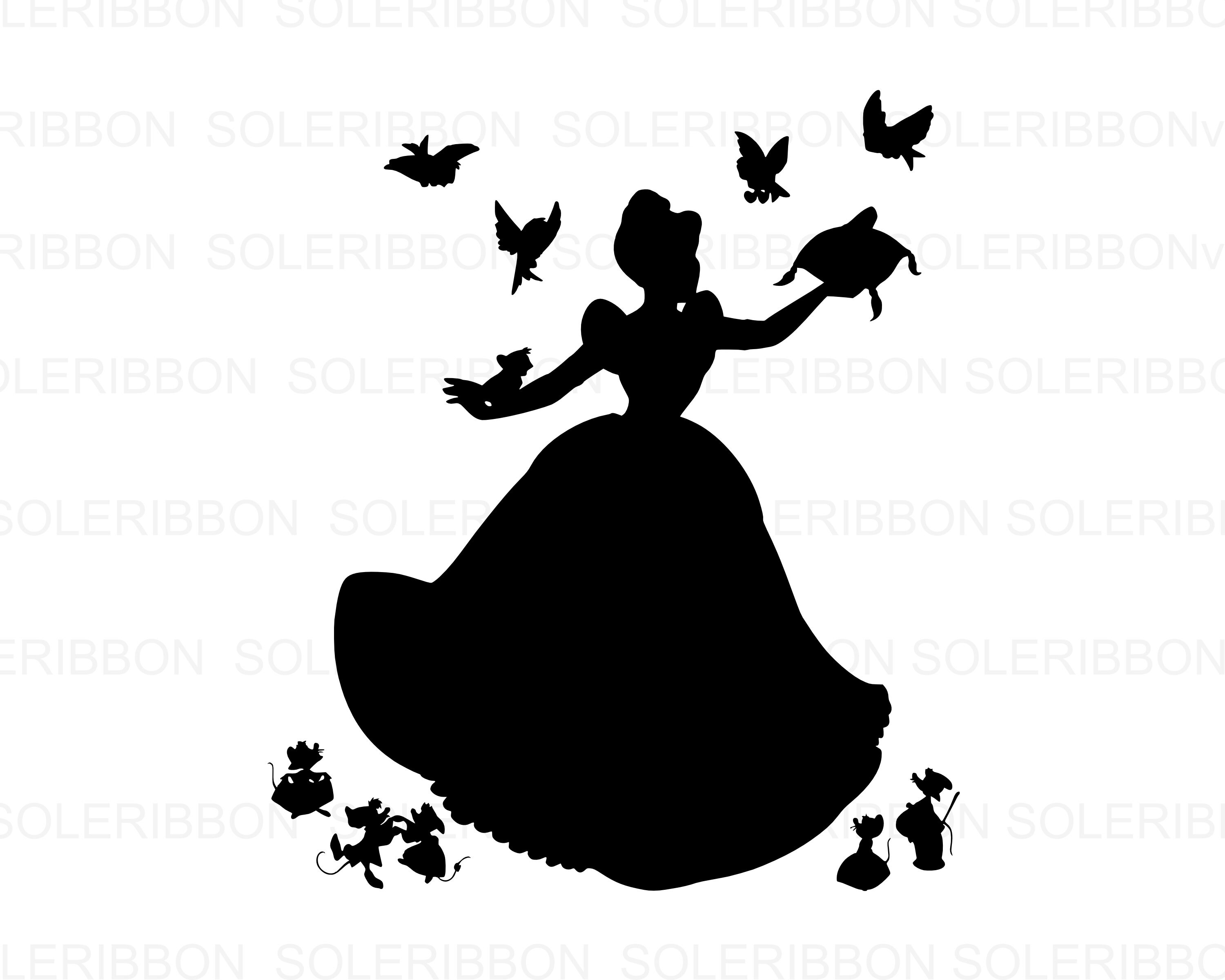 Cinderella Silhouette Svg Cinderella Svg Girl Squad Clipart Etsy