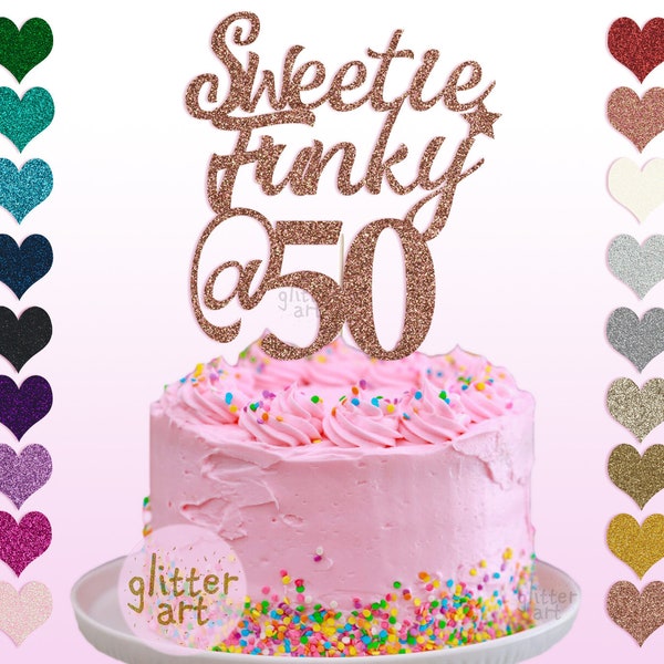 50e décoration de gâteau personnalisée Chérie funky @ 50 joyeux anniversaire n'importe quel nom