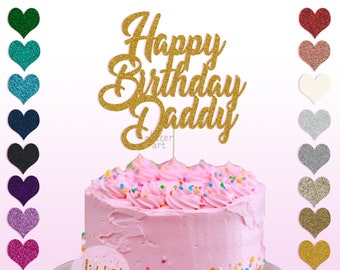 Personalised Custom  Happy Birthday Daddy 02 Party Cake Topper Name Any Text