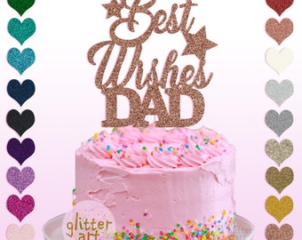 X6 /'Happy Birthday Dad/' Cupcake Toppers//Plant Picks-Birthday-Dad-Glitter-Party