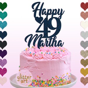 49th Birthday Cake Topper Personalised Custom Happy Party Any Etsy
