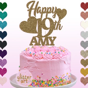 19th Happy Birthday Cake Topper Personalised Custom Party Any Etsy 19th Happy Birthday Cake Topper Personalised Custom Party Any Etsy