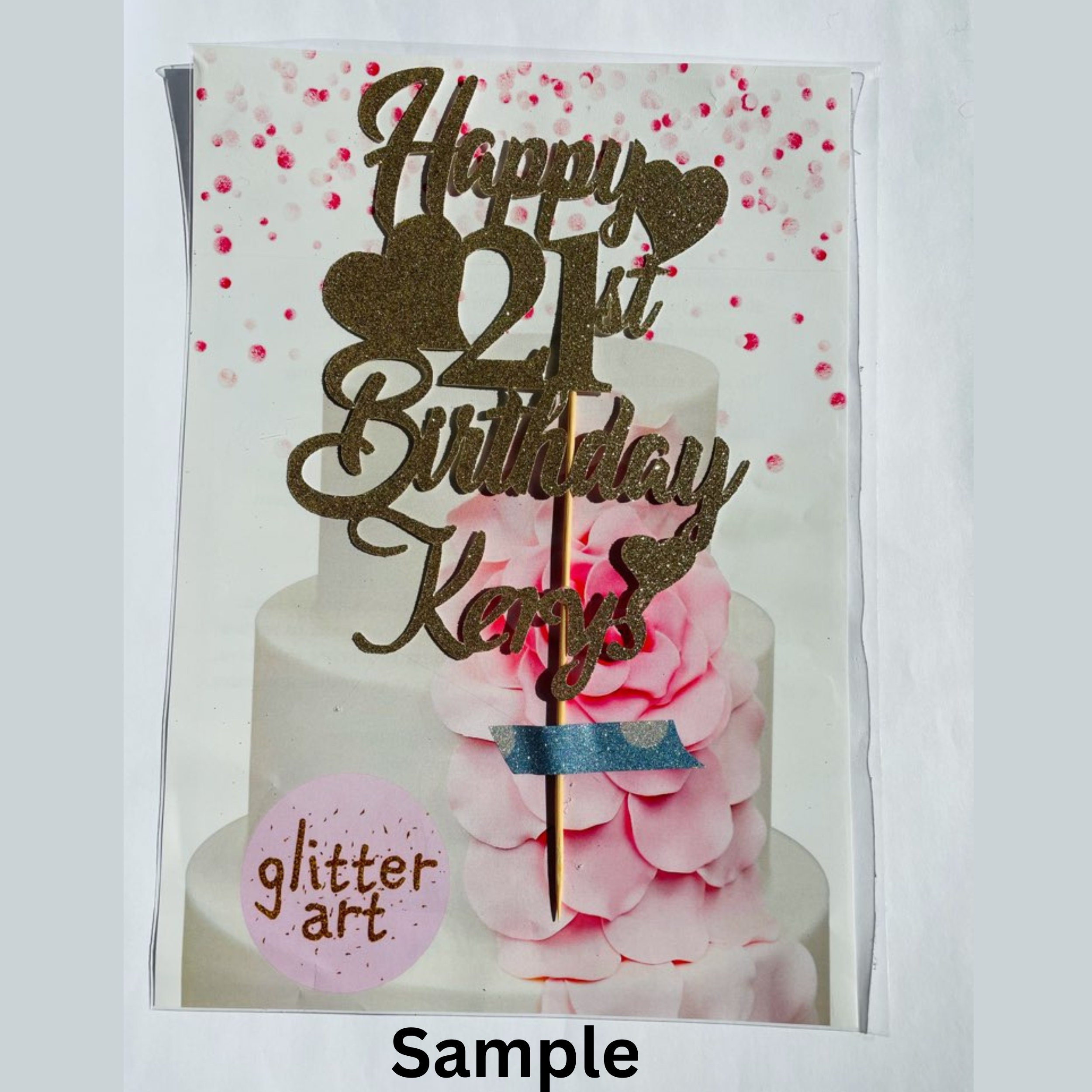 Personalised Custom Glitter Cake Topper Happy 17th Birthday Jess Seventeen Girl Boy Glitter Stars 10 11 12 13 14 15 16 Any Name Any Text - Etsy