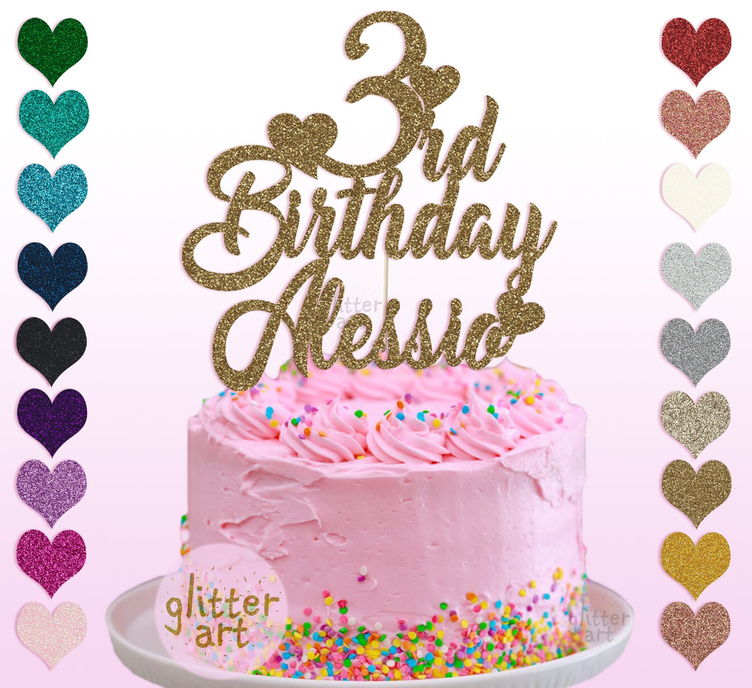 3rd Birthday Personalised Custom Baby Boy Party Cake Topper Etsy