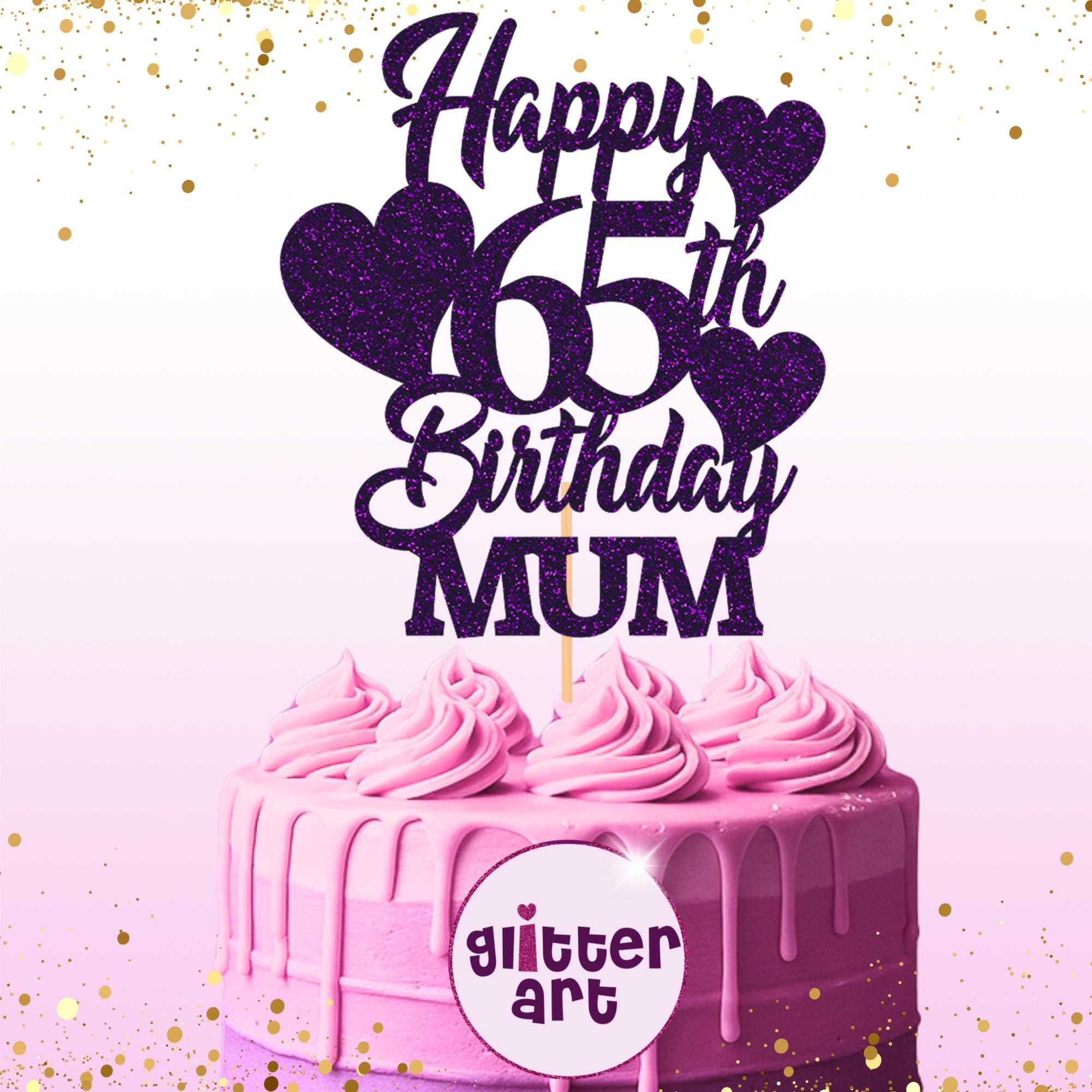 Glitzer-Kuchendekoration Happy Birthday, Personalisierbar Für Jedes Alter - Aus Doppelseitigem Glitzer-Karton