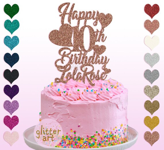 10eme Anniversaire Personnalise Custom Cake Party Lola Topper Etsy