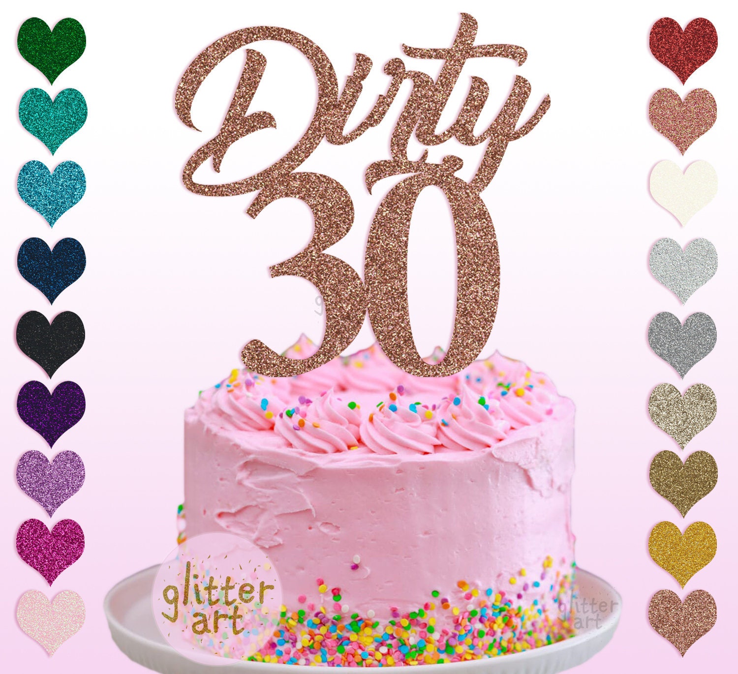 Personnalise Personnalise Glitter Cake Topper Dirty 30 Joyeux Etsy Canada