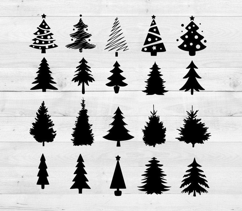 Christmas tree svg eps dxf bundle Christmas tree sIlhouettes Christmas tree cut Christmas tree clipart xmas cuttable cricut