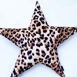 Star shaped cushion, velvet, Leopard Print, Gift, soft velvet, Star Pillow. Living room, Bedroom decor, Pillow, Cushions, Accessories.