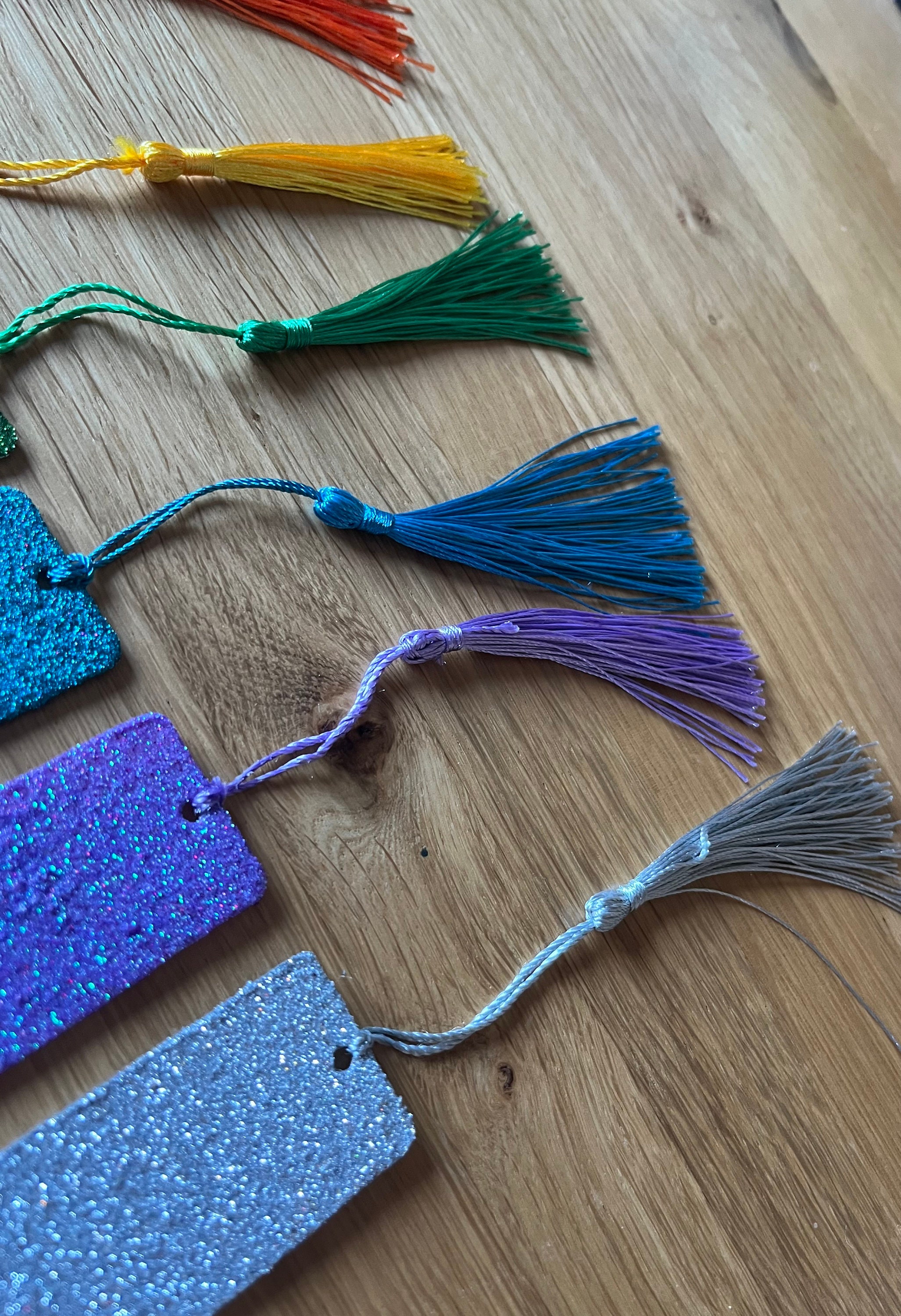 Glitter Bookmarks With Tassels Personalised With Name Sparkly and ...