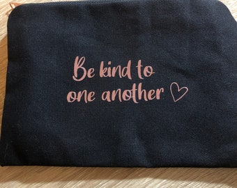 Personalised makeup bag with rose gold zip cosmetics vanity case black pink grey blue