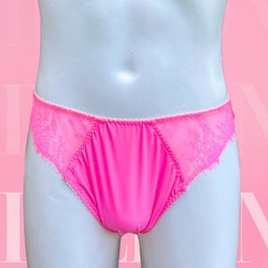Pink Sissy Satin Panties for Men – Lace Lingerie Underwear · Femboy, Gay Mens Lingerie