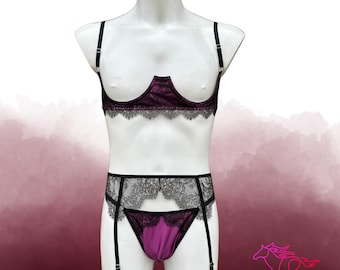 transgender garter belt Garter Belt, Lingerie for Trans People, Large Tail Trans Lingerie, Mtf  Lingerie, Lace Suspender Belt, main image 0