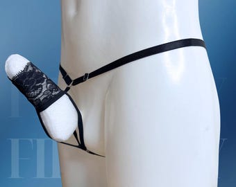 Custom Thong for Men, Personalized Sheer Lace Mens Underwear, Sexy Mens Gift, Micro Thong Pouch Underwear, Male Lingerie