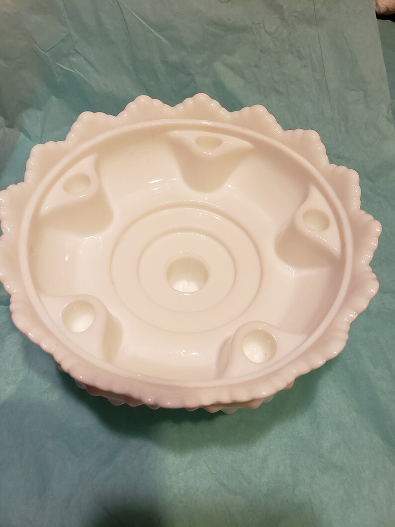 Fenton White Milk glass Hobnail Candle holder Etsy