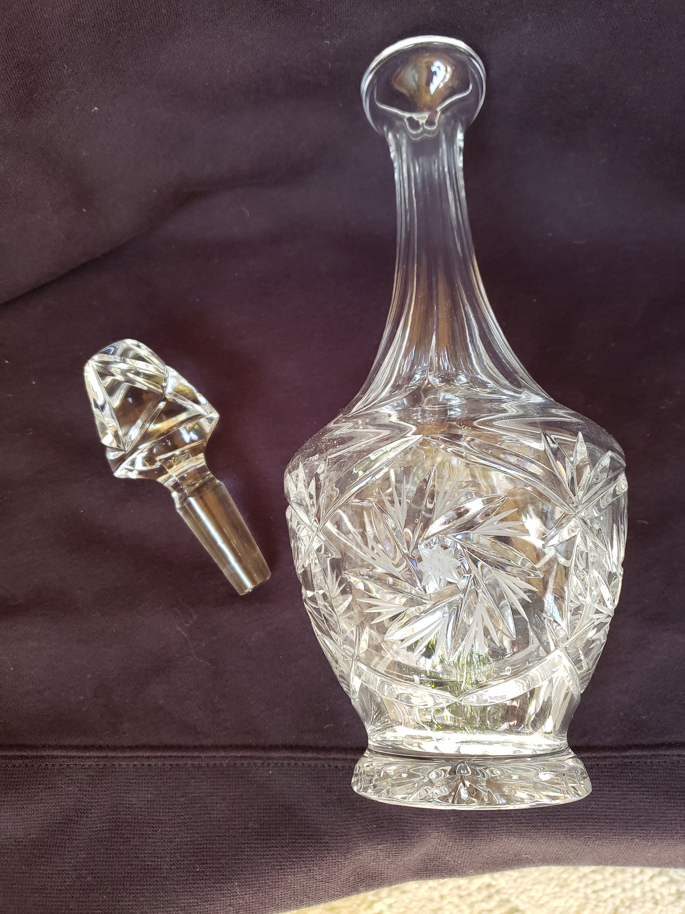 Crystal Decanter With Marking Unknown Liquor Crystal Decanter Etsy