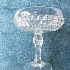 Indiana Glass Diamond Point Compote No lid|  Indiana Glass Candy Dish| Vintage Indiana Glass Compote with no lid