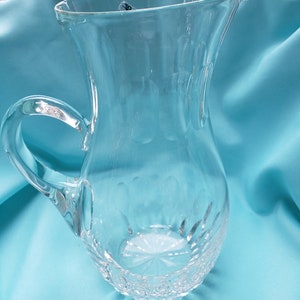 Rare Stilart Crystal Hand Blown Thumbprint pitcher | Hand Blown Thumbprint Crystal Caraf | Elegant Crystal Cocktail Mixing Pitcher