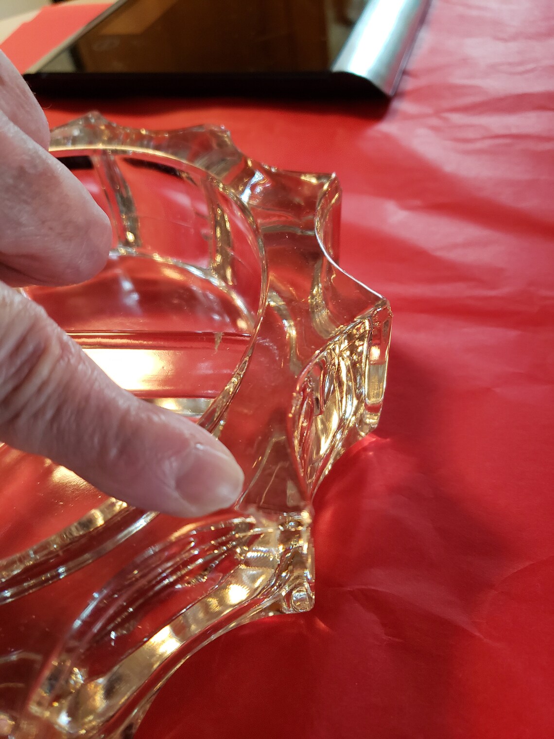 Rare Divided Covered Candy Dish Clear Sun Burst Shaped Etsy