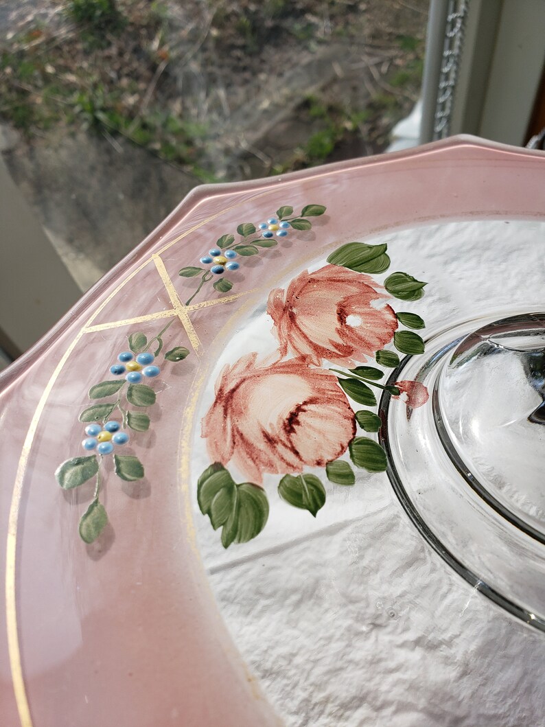 Vintage 8sided Tidbit / Sandwich Plate Reverse & Enamel Etsy