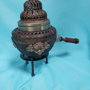 Vintage Incense Burner Silver plated, brass FB Rogers stamped stand| Rare Incense Burner on stand