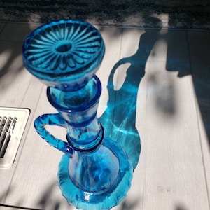 Vintage Aqua Blue KY-ORB 230 Liquor Bottle| Jim Beam Aqua Blue decanter| Vintage blue decanter|Genie Bottle