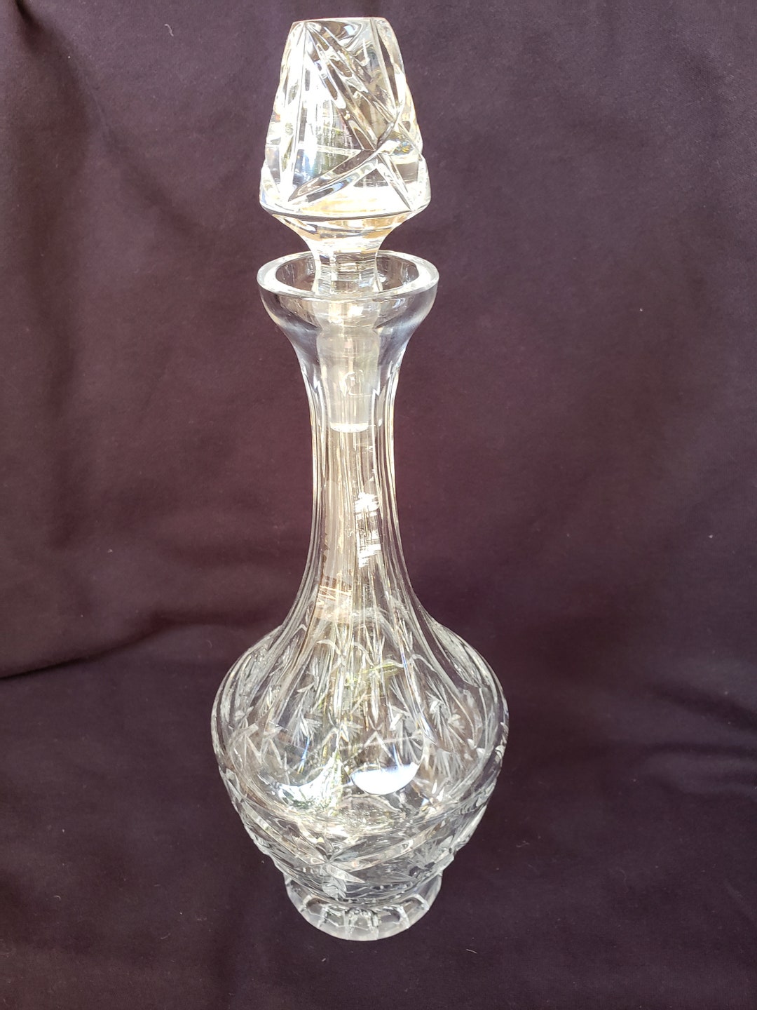 Crystal Decanter With Marking Unknown Liquor Crystal Decanter Etsy