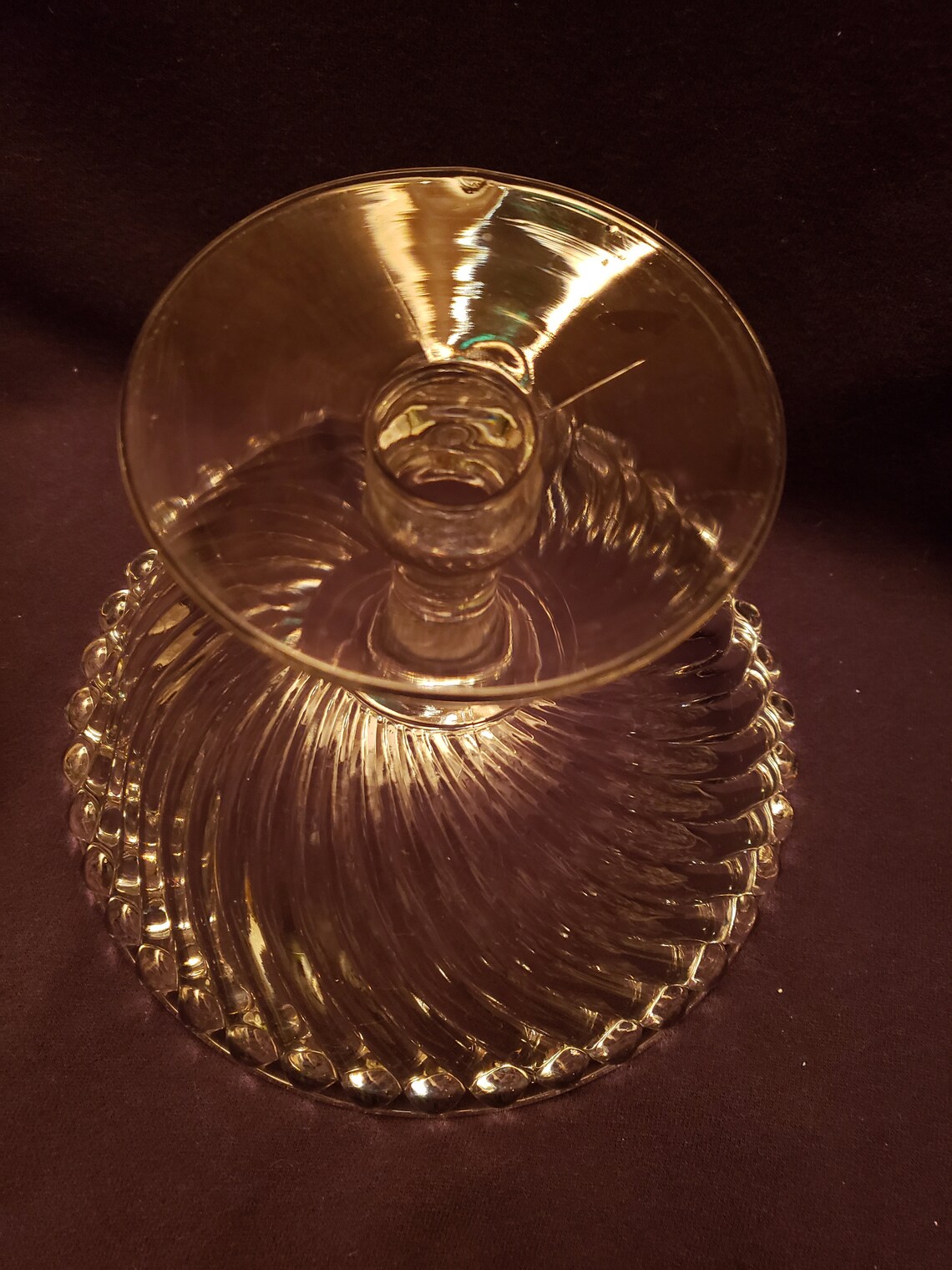 Rare Gillinder Swirled Glass Beaded edge compote Frosted Lion Etsy