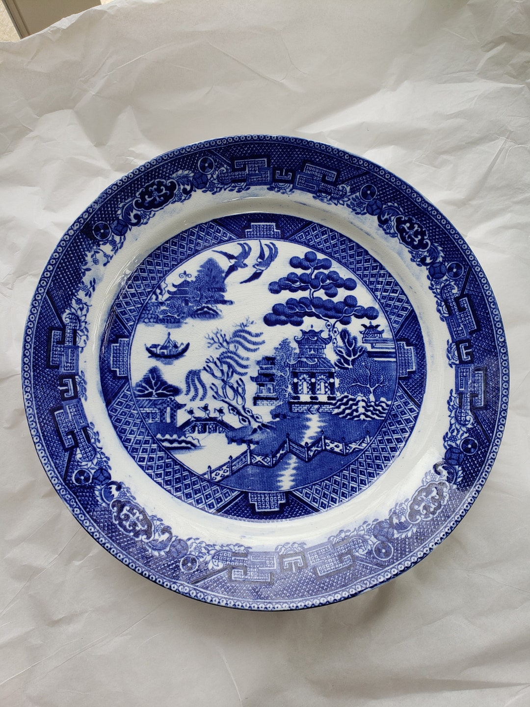 Wedgwood England Oriental Theme Plate Antique Wedgwood Blue White