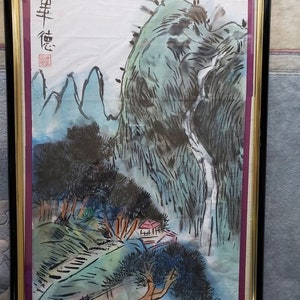 Signierte Aquarell Kunst auf Reispapier | Original signierte Kunst | Original auf Reispapier signiert| Malerisches Aquarell auf Reispapier signiert