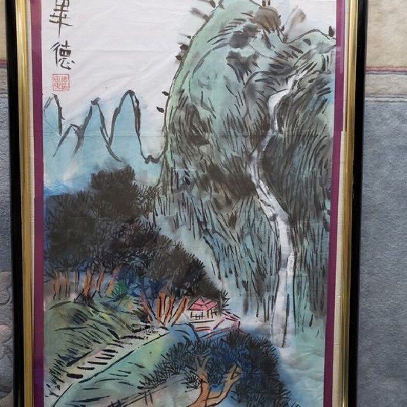 Signed Water Color Art on Rice Paper Original Signed Art Etsy