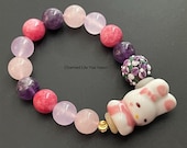 Custom Made for Ms. E Kid 39 s bracelet Amethyst, Lilac Quartz and Jade