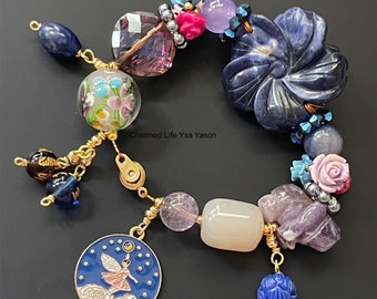 Lapis Lazuli, Sodalite, Mantra Beads, Lilac Quartz, Agate, Amethyst, Elephant