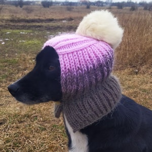 Pdf knitting pattern Dog hat-hood,Fur pompom Dog Hat,Small Dog Hat,Knitted Dog Hat,Dog Fashion,Gift dog,Pet Lover Gift,easy knitting pattern