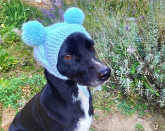Pdf pattern Dog hat/double pom Dog Hat, Small Dog Hat, Knitted Dog Hat, Dog Clothes, Dog Fashion,Pet Lover Gift, Easy knitting pattern