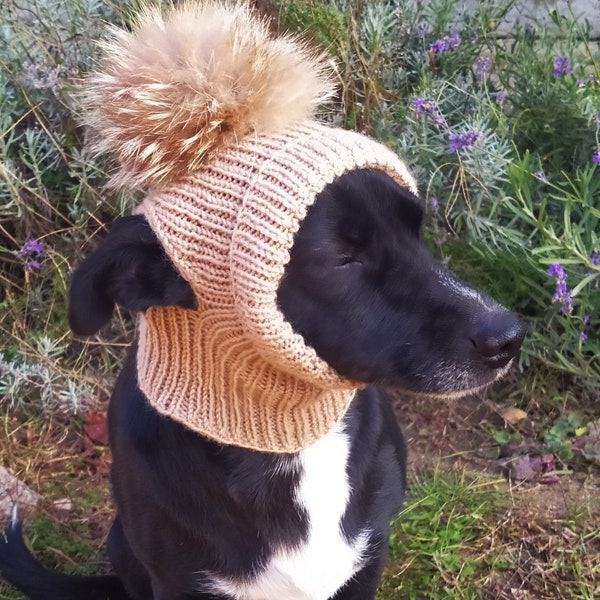 Pdf Strickanleitung Hundemützen,Pelz Bommel Hundemütze,gestrickte Hundemütze,Hundemode,Geschenk Hund,Haustier Liebhaber Geschenk,einfache Strickanleitung