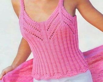 Womens Strappy Knit Top Pattern: Easy Summer Jumper (PDF Pattern)