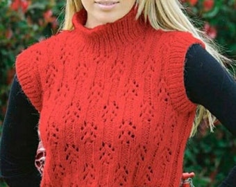 Lace Stitch pullover pattern, Easy knit pullover pattern, Beginner knitting pullover, knitting pattern,PDF ladies  jumper,Instant download